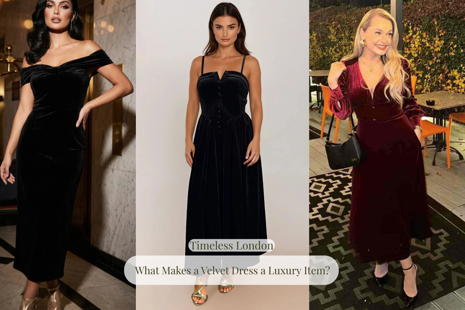 knee length dresses for ladies Macie Silk-Velvet Mini Dress in Black main image 1