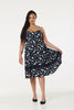 Midi Fit&Flare Witch Print Dress wit Lace hem