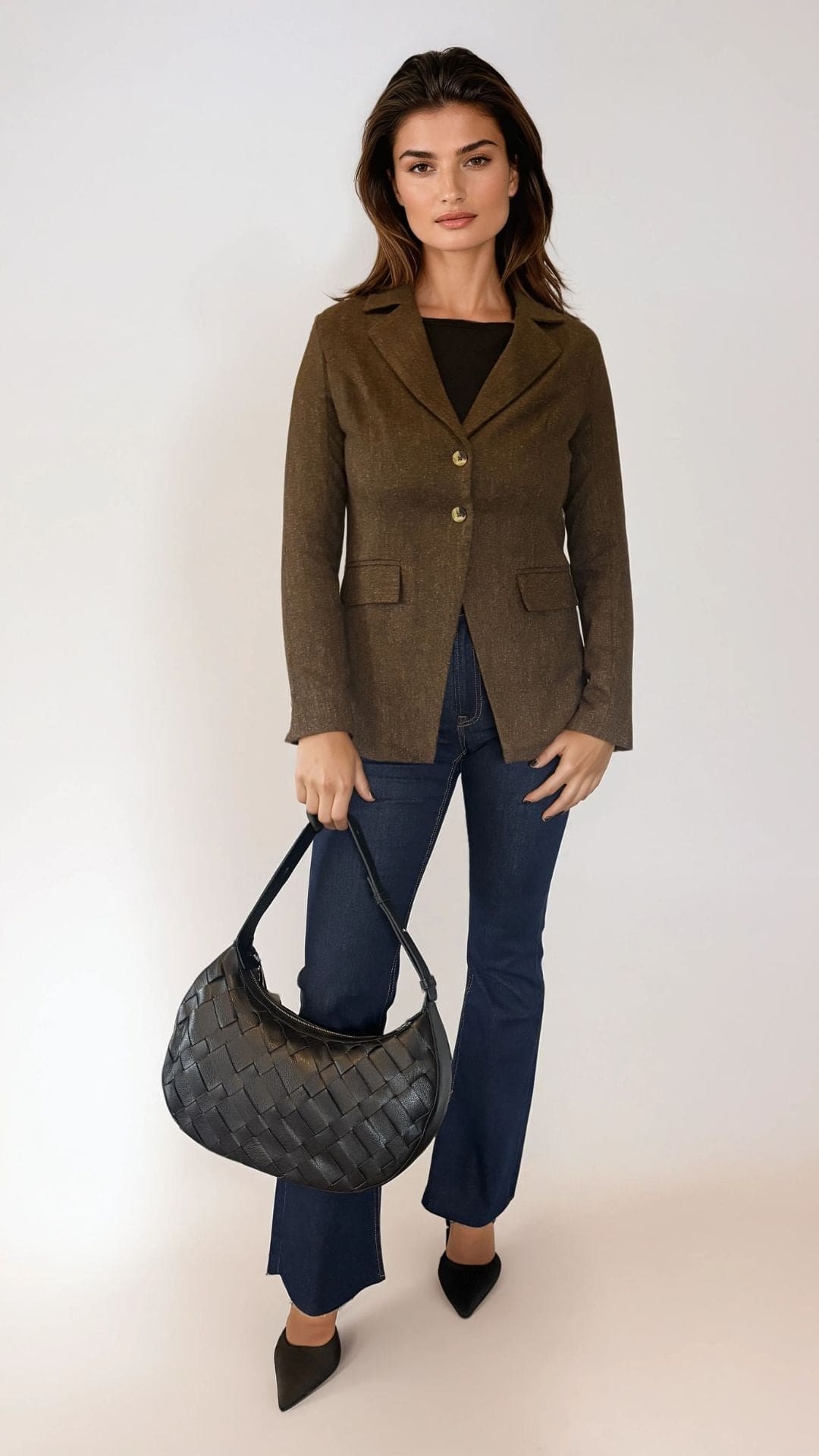 Aarna Chocolate Woollen Blazer