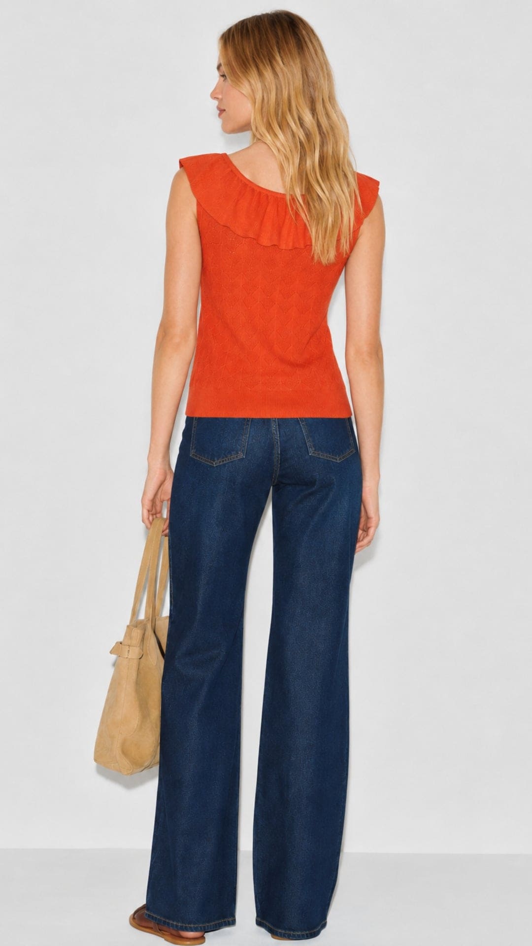 Simone Orange Knitted Top