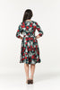 Angela Wrap Swing, Fit and flare Midi Floral Dress