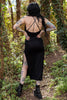 Bat Graphic Print Fitted Maxi Dress With Split