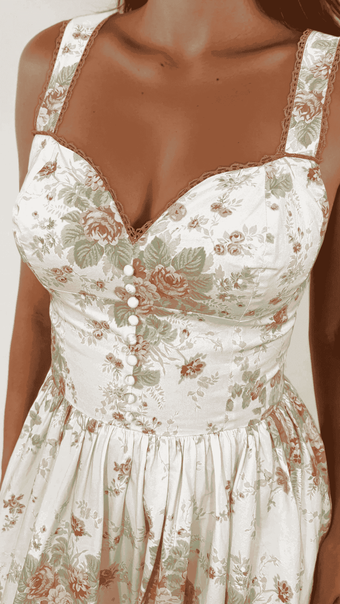 Curve Bryson Pink Printed Sweetheart Neck Corset Midi Swing Dress