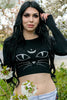 Coven United Cropped Full Sleeves Cat Tee
