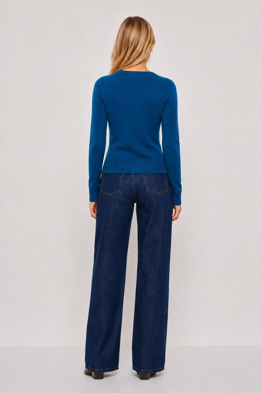 Clare 9 Button Blue Cardi