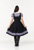 Checker Pinafore Dress In Purple & White