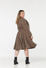 Cropped Brown Double Breasted Woollen Jacket