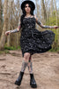 Crossover Midi Moonprint Neck Dress In Chif