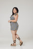 Gingham with Embroidery Halter Neck Davia Playsuit