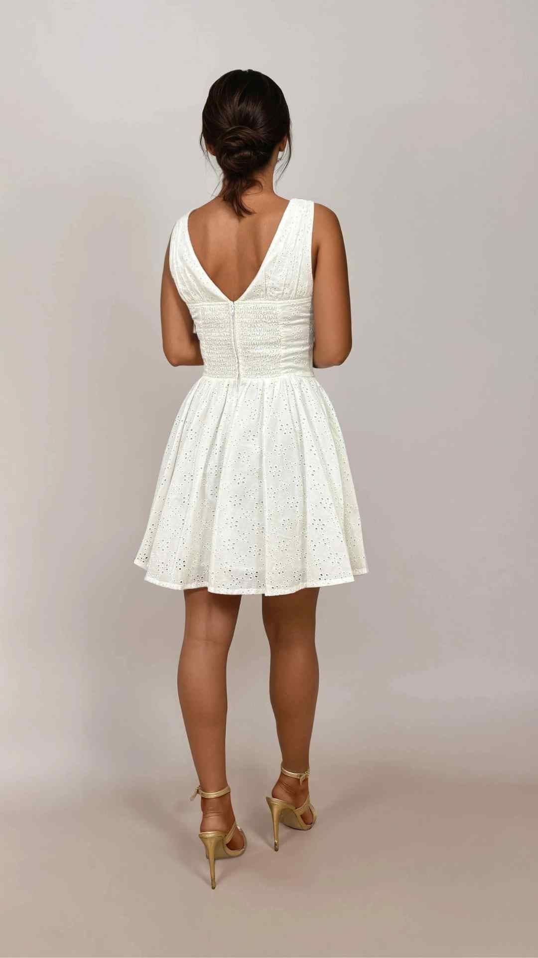 Irisa Mini Broderie Anglaise Dress