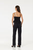 Cropped Milk Maid Top In Black With Straps