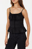 Cropped Milk Maid Top In Black With Straps