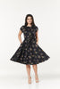 Natalia Fit and Flare Swing Midi Dress in Cotton Sateen