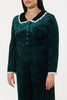 Pixie Festive Wide Leg Velvet Jumpsuit in Green