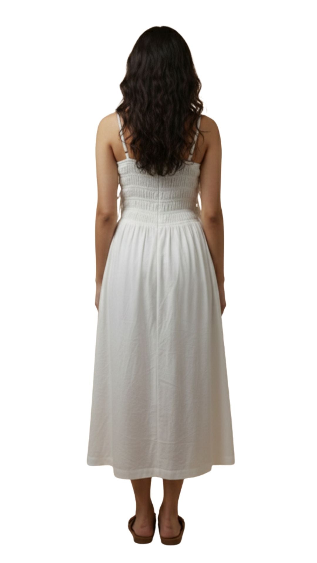 Juno Cotton Midi White Dress