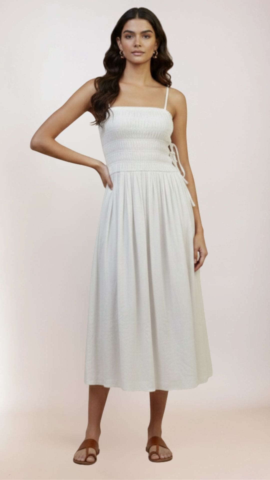 Juno Cotton Midi White Dress