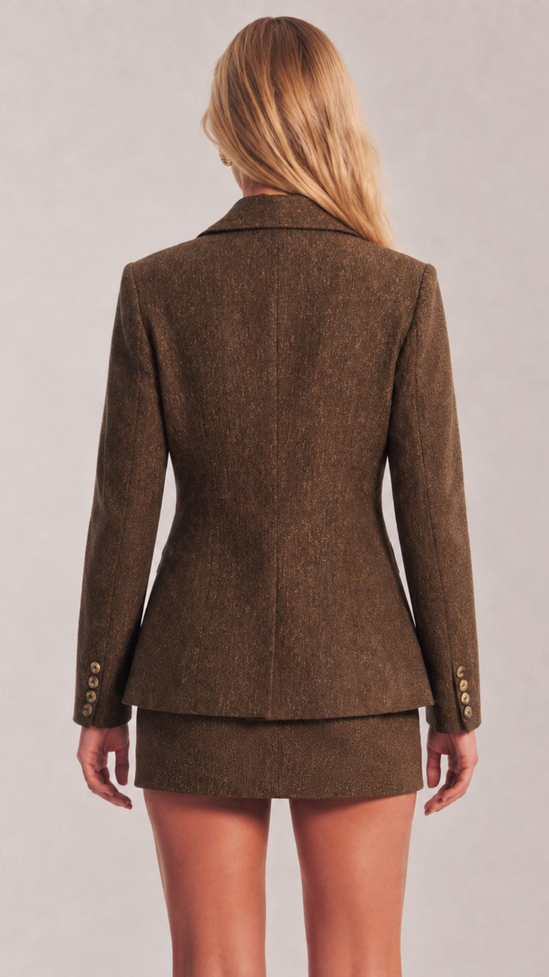 Aarna Chocolate Woollen Blazer