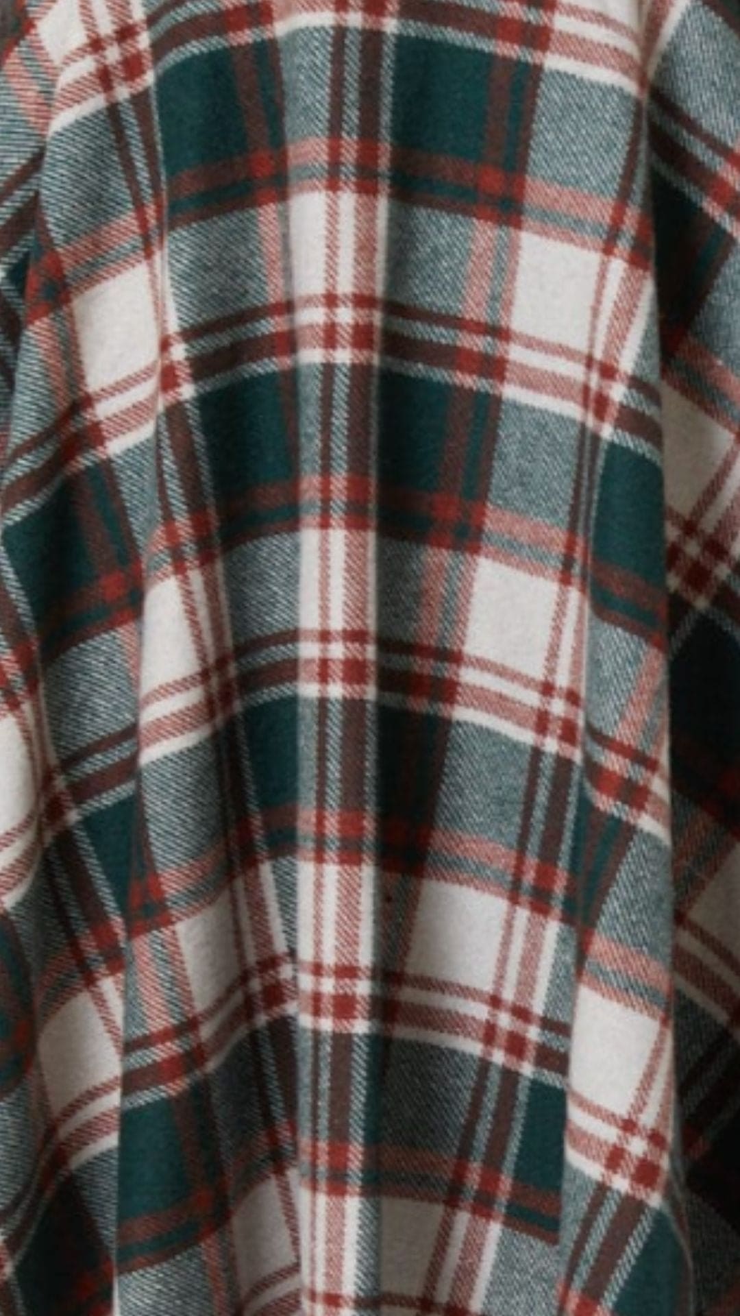 Sophie Green & White Woollen Check Tartan Midi Swing Skirt