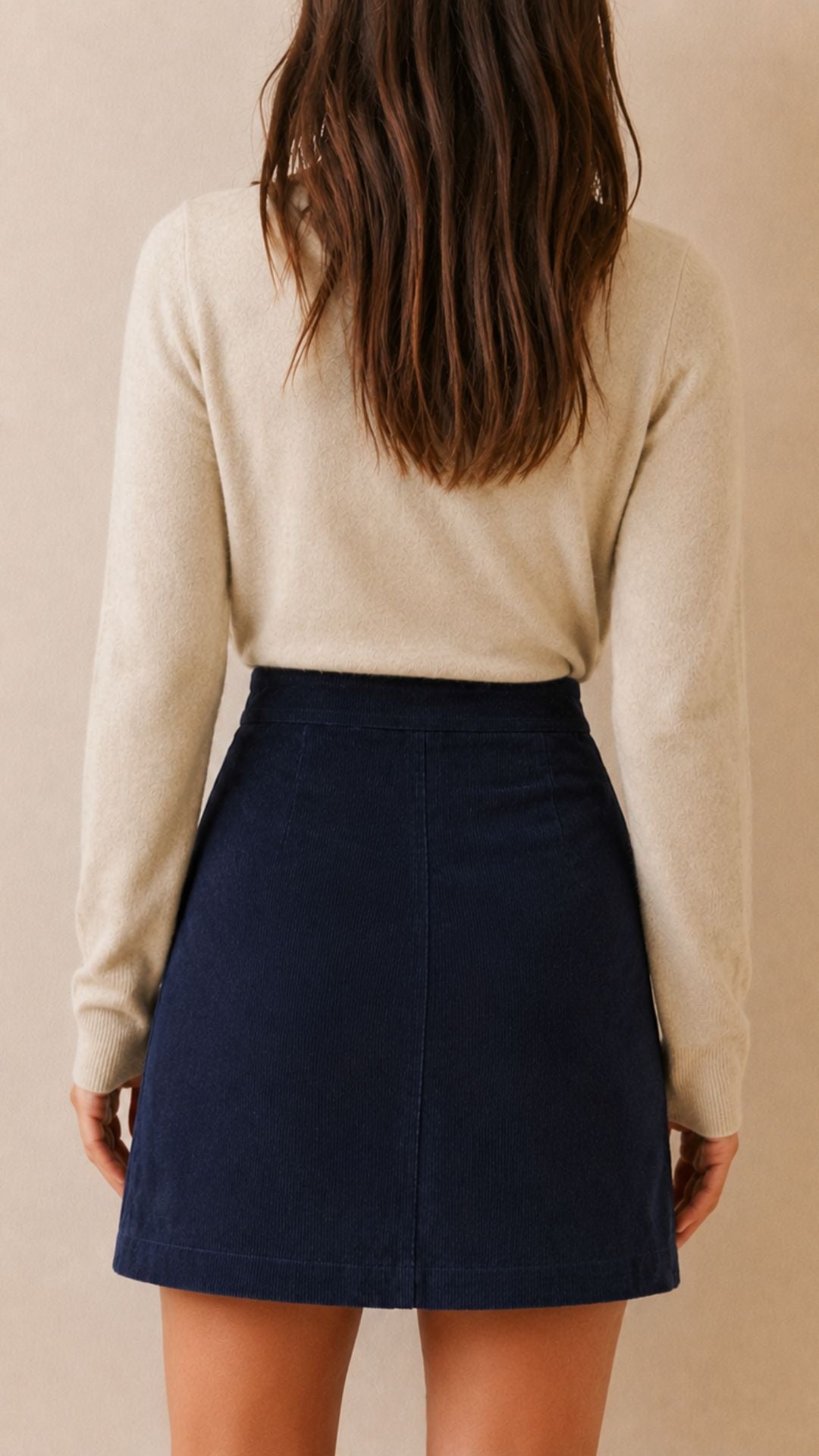 Moxy Mini Skirt in navy corduroy