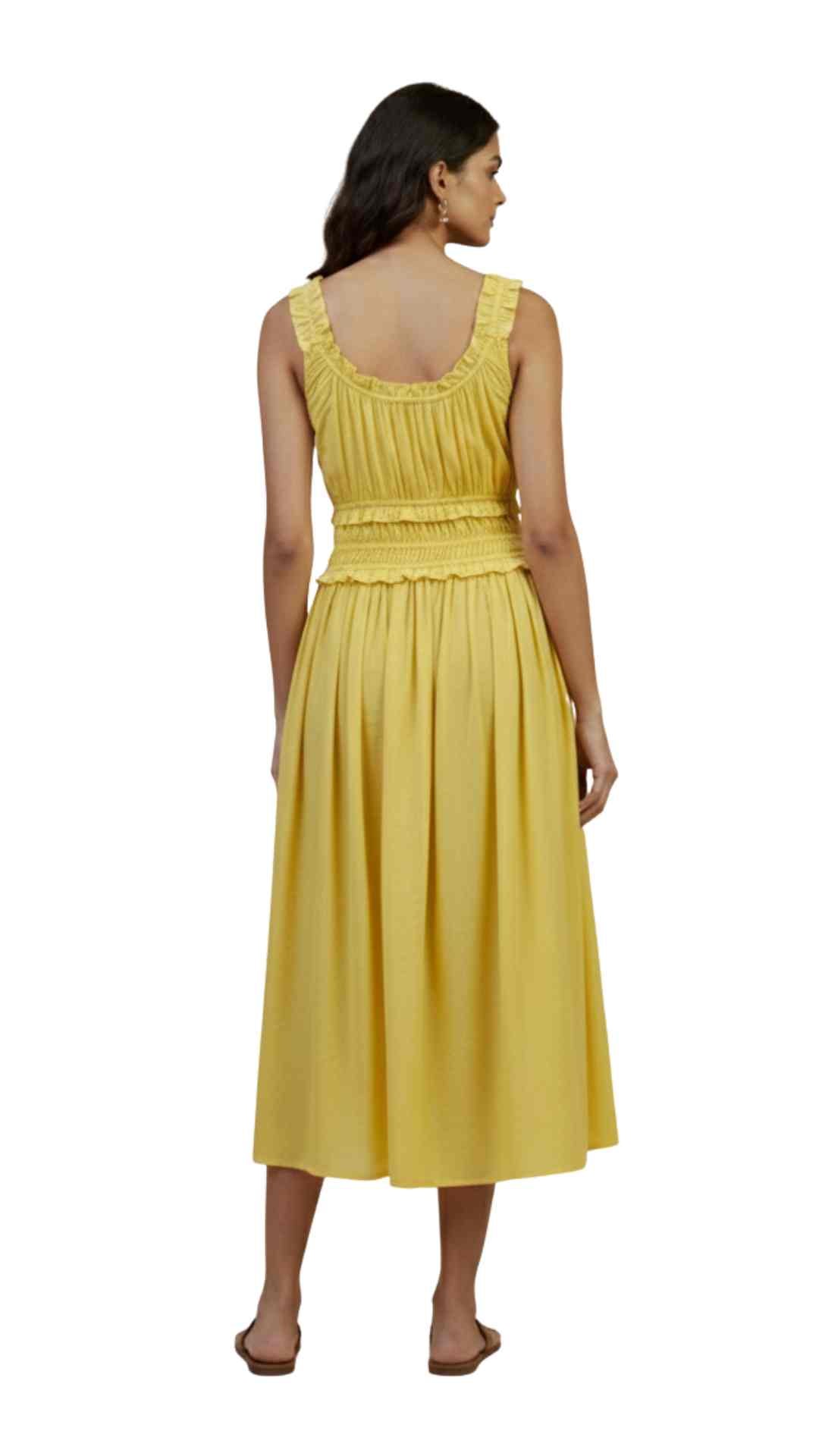 Nyx Cotton Midi Yellow Dress