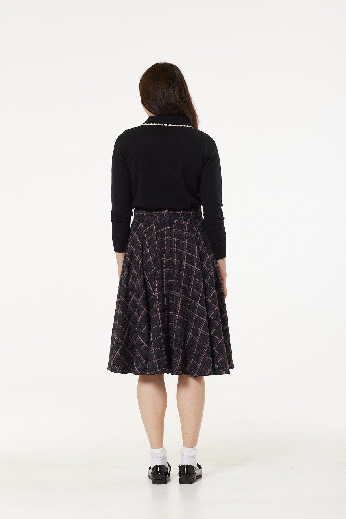 Sophie Purple Check Swing Skirt