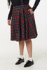 Sophie Red & Dark Green Woollen CheckTartan Midi Swing Skirt