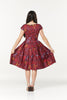 Teagan V Neck, Midi Floral Fit&Flare Dress in Cotton Sateen