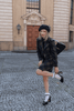 Timeless London Sage Green Check Woollen Cropped Jacket