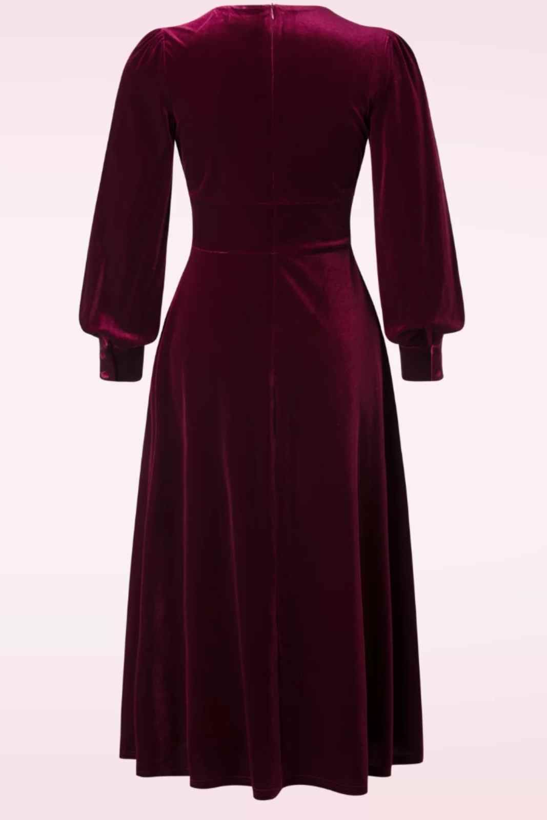 Pre Order: Balia Burgandy Velvet Midi Dress