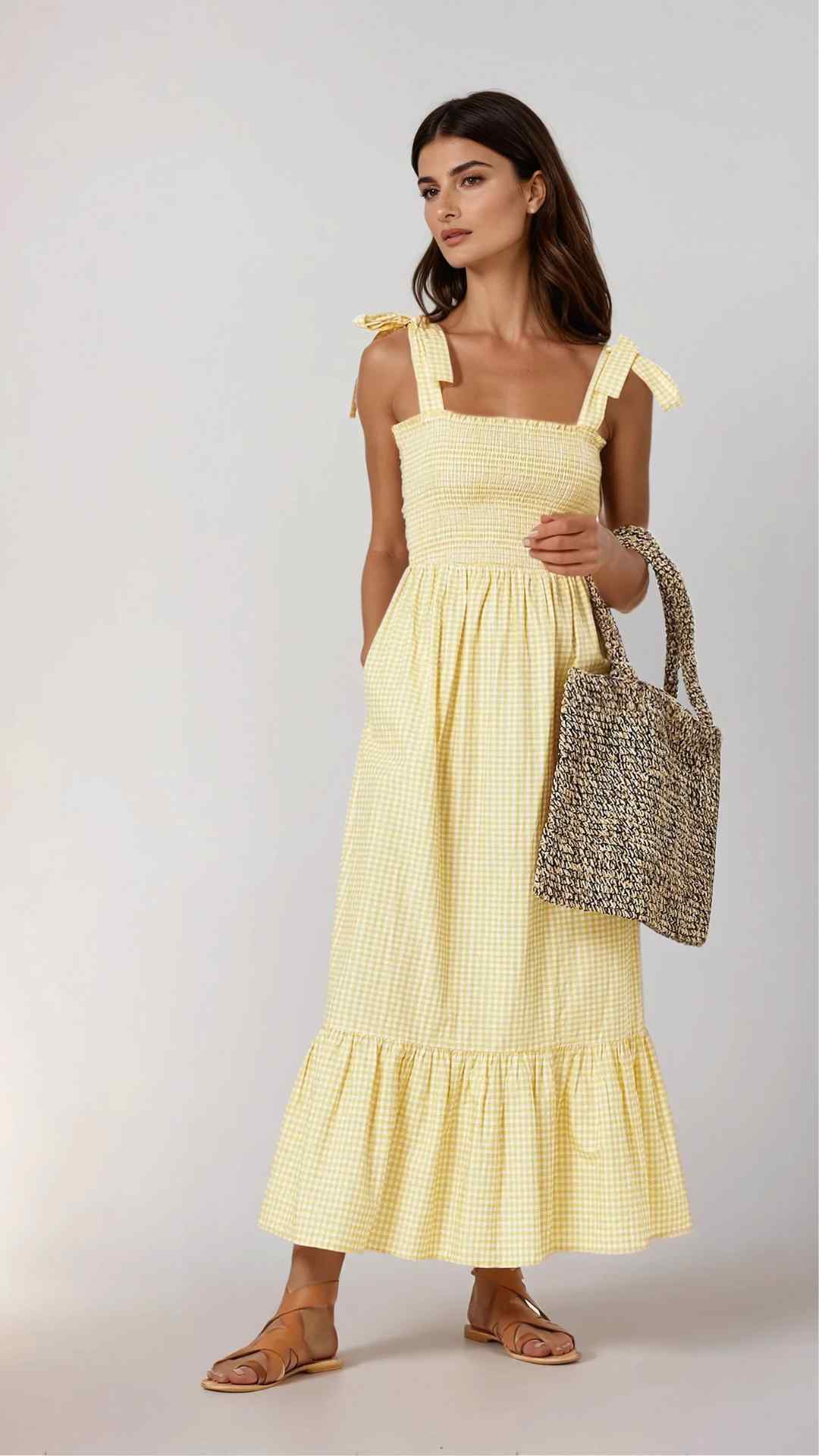 Sonny Midaxi Yellow Gingham Dress