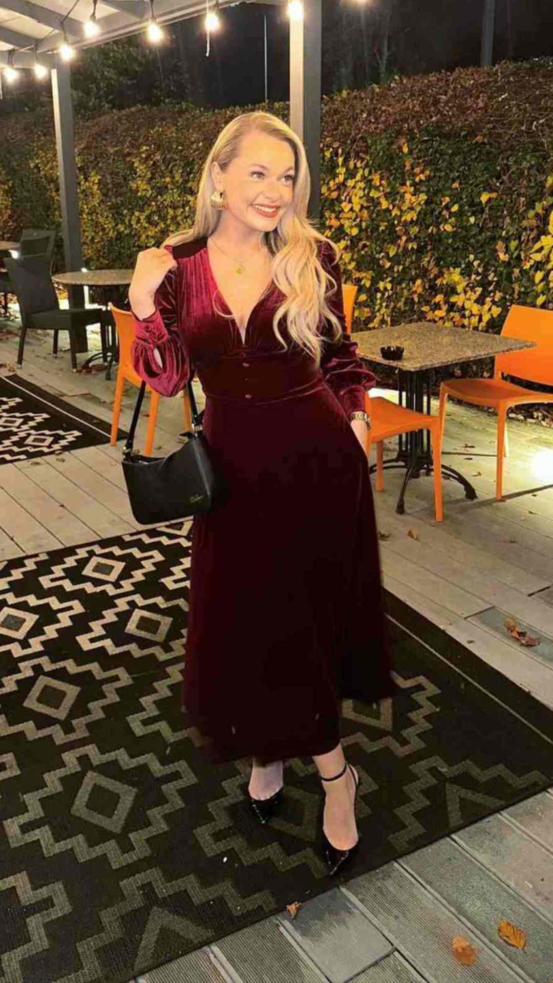Pre Order: Balia Burgandy Velvet Midi Dress