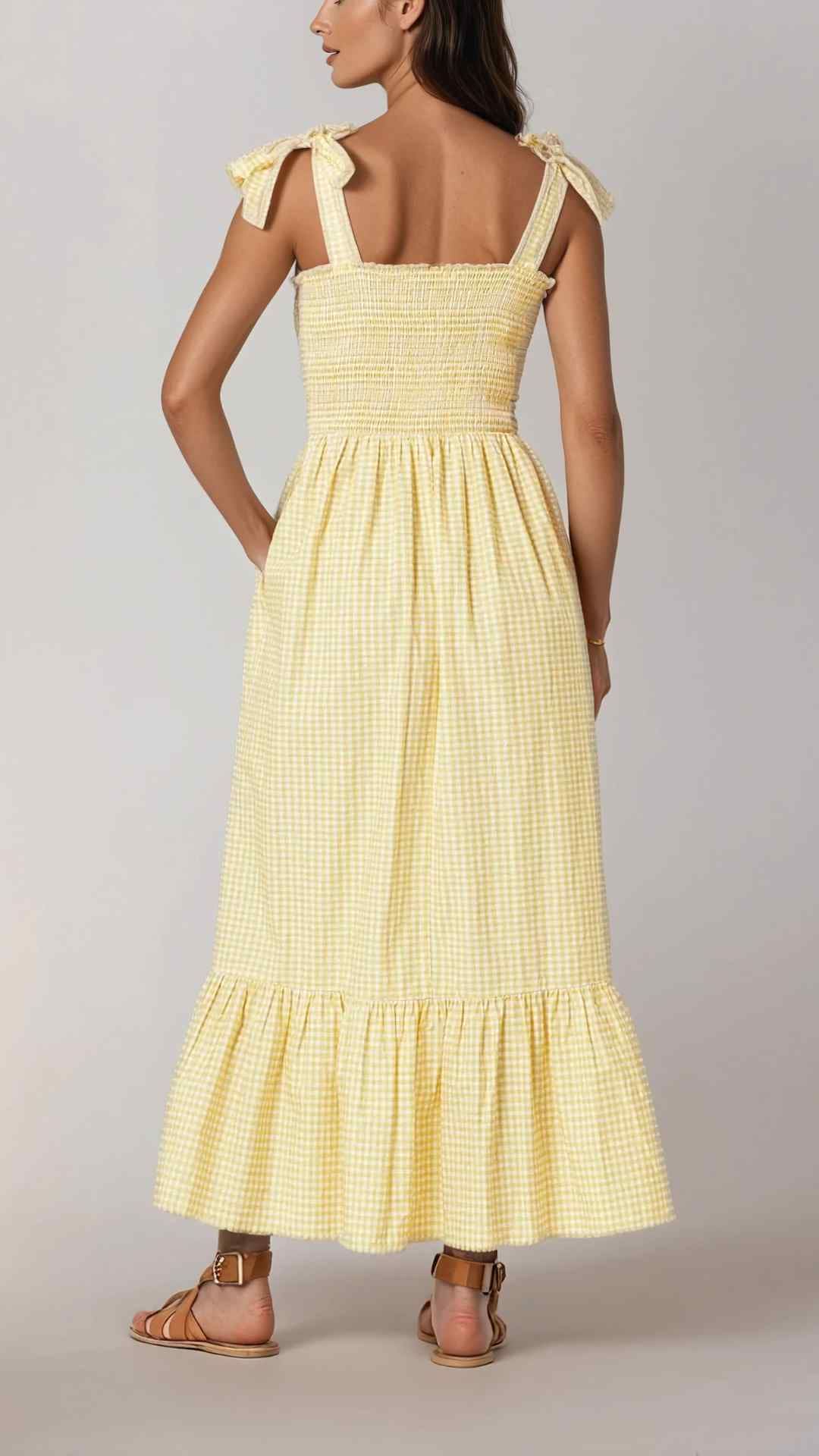 Sonny Midaxi Yellow Gingham Dress