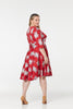 Yara Fit &Flare, Wrap Floral Midi Swing Dress