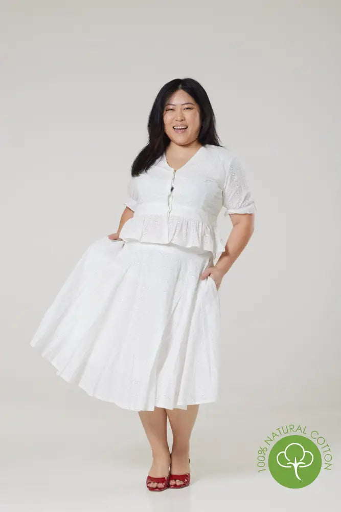 Plus size white skirt uk deals