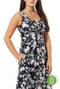 Emerson Black & White Floral Button Detail Dress - Timeless London