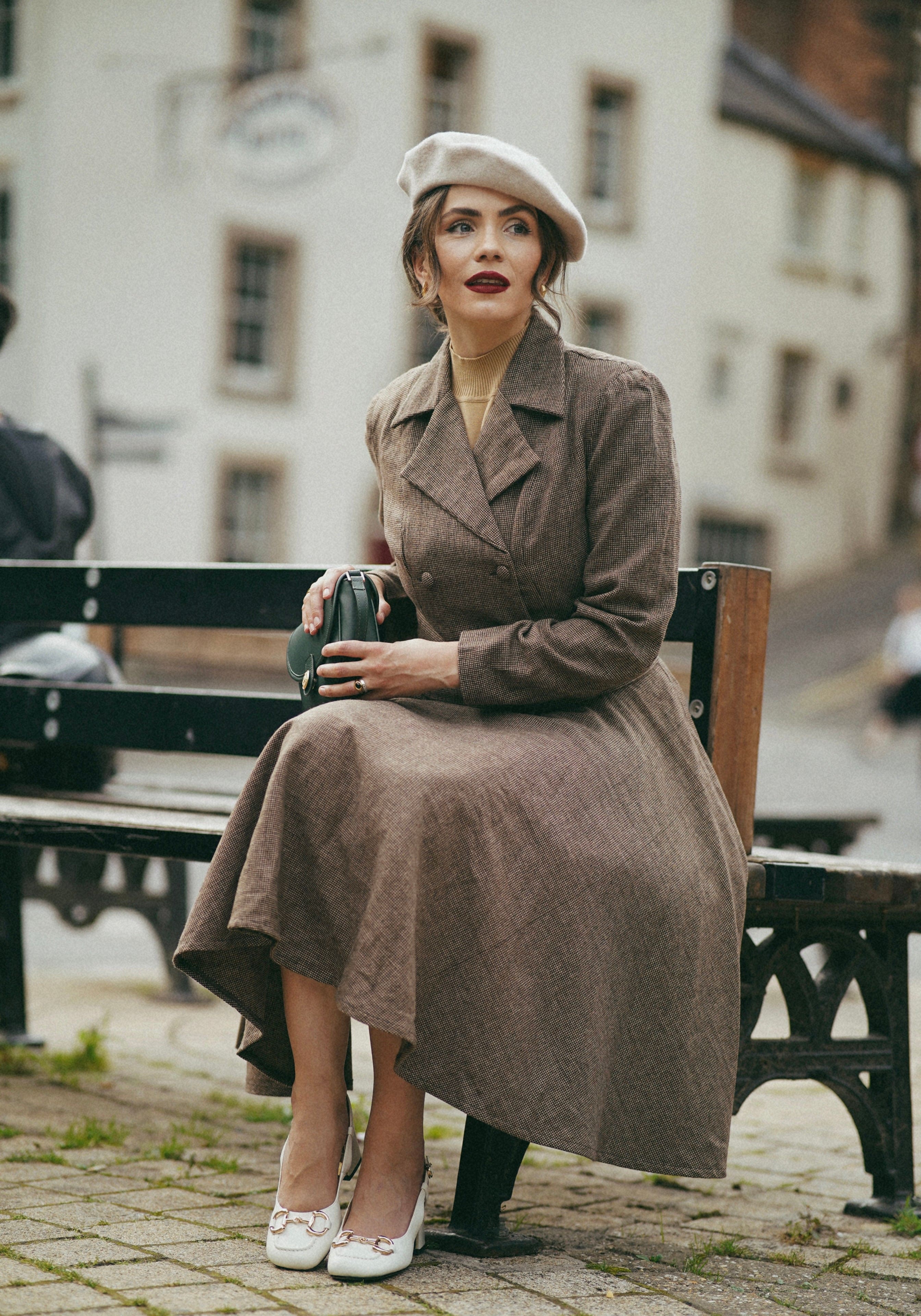 Sophie Brown – Midi-Swing-Rock aus Wolle mit Karomuster und Schottenmuster