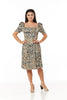 Athena in Animal Print and Puff Sleeves