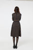 Helena Navy Check Dress in Navy and Yellow Check