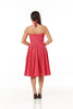 Kimberley Red & White Floral Halterneck Swing Dress - Timeless London