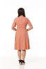 Ophelia Peach Button Up Midi Dress - Timeless London