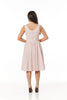 Tina White & Pink Leaves Belted Sleeveless Dress - Timeless London