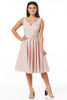 Tina White & Pink Leaves Belted Sleeveless Dress - Timeless London