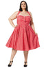 Kimberley Red & White Floral Halterneck Swing Dress - Timeless London