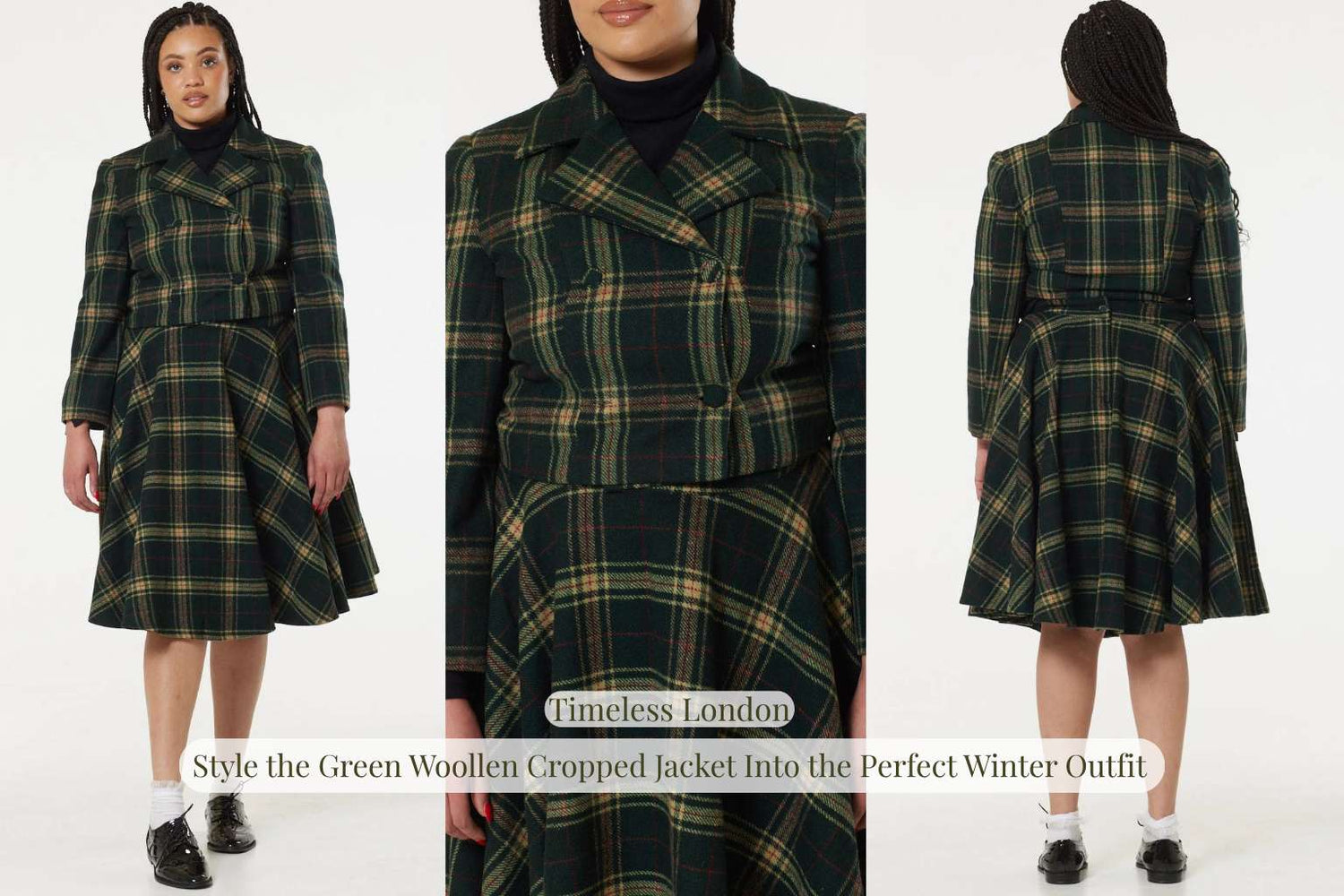 Style the Green Woollen Cropped Jacket Into the Perfect Winter Outfit