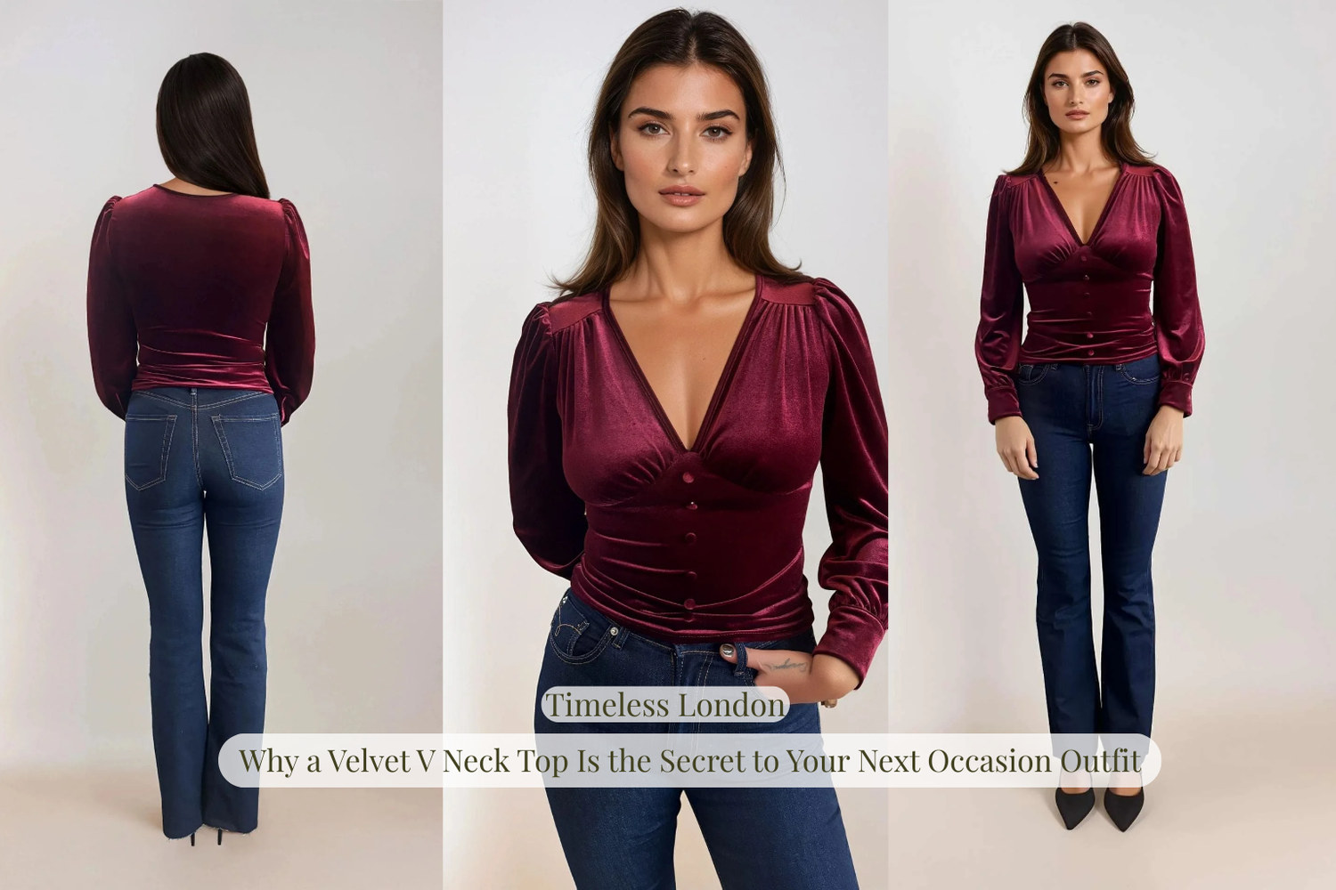 Velvet V Neck Top