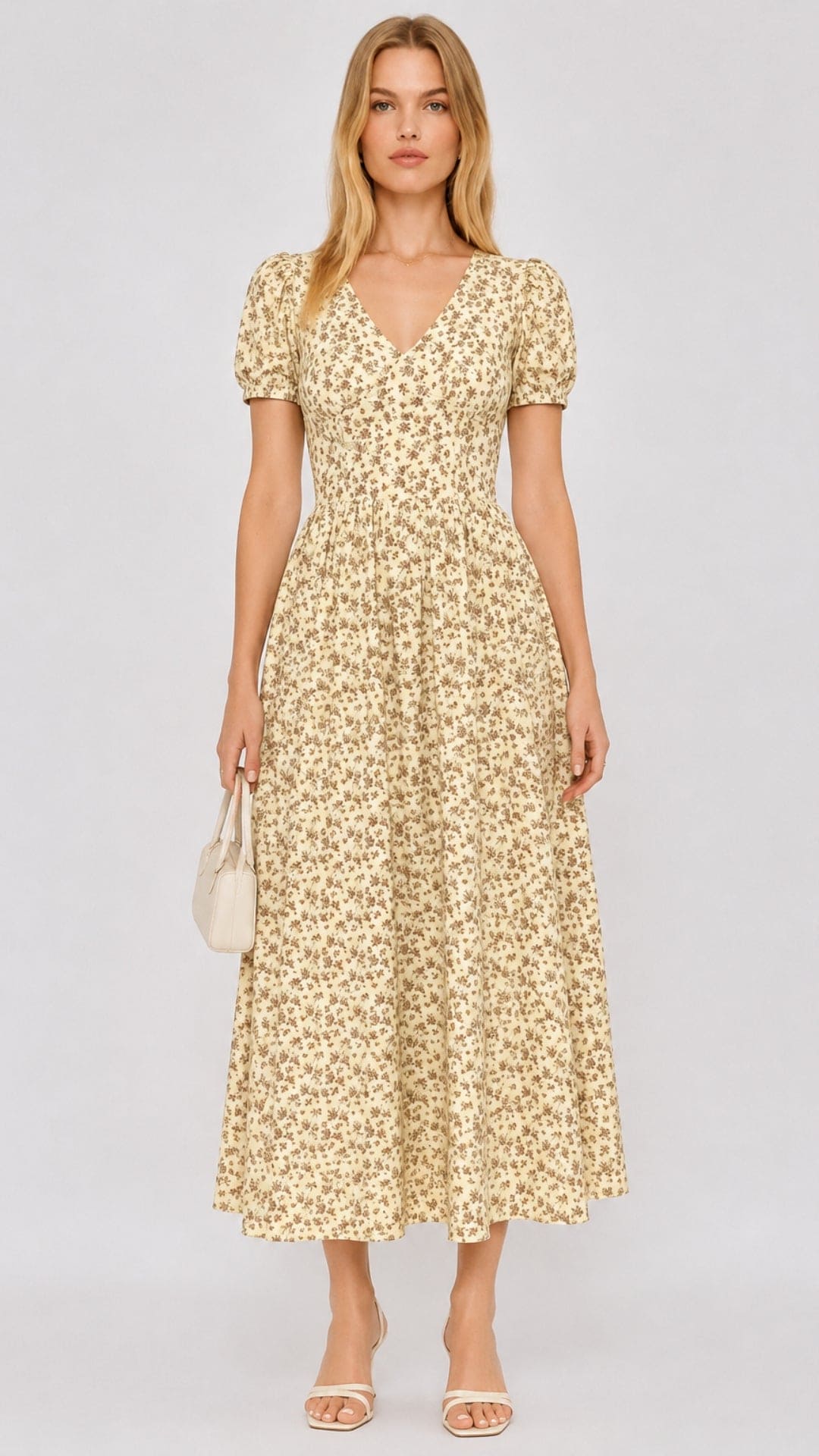 Alba Printed Midi Swing Dress