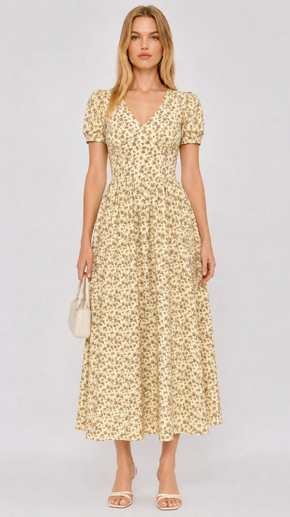 Alba Printed Midi Swing Dress