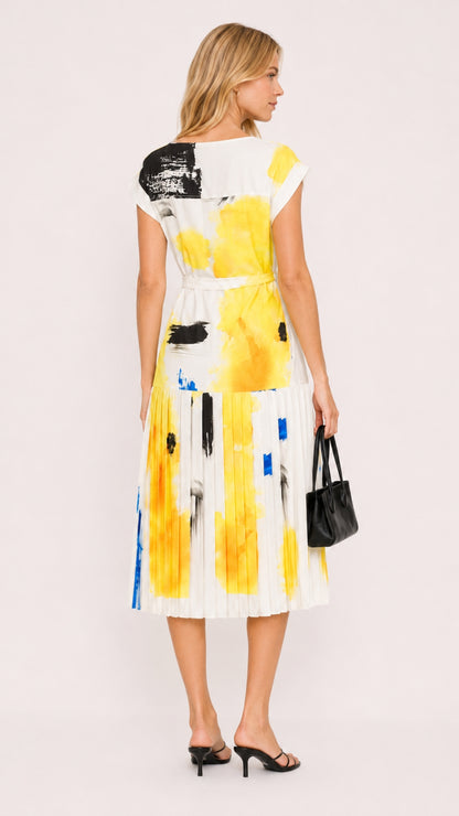 Sevi Midi Dress with pleated skirt