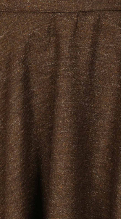 Sophie Chocolate Woollen Midi Swing Skirt