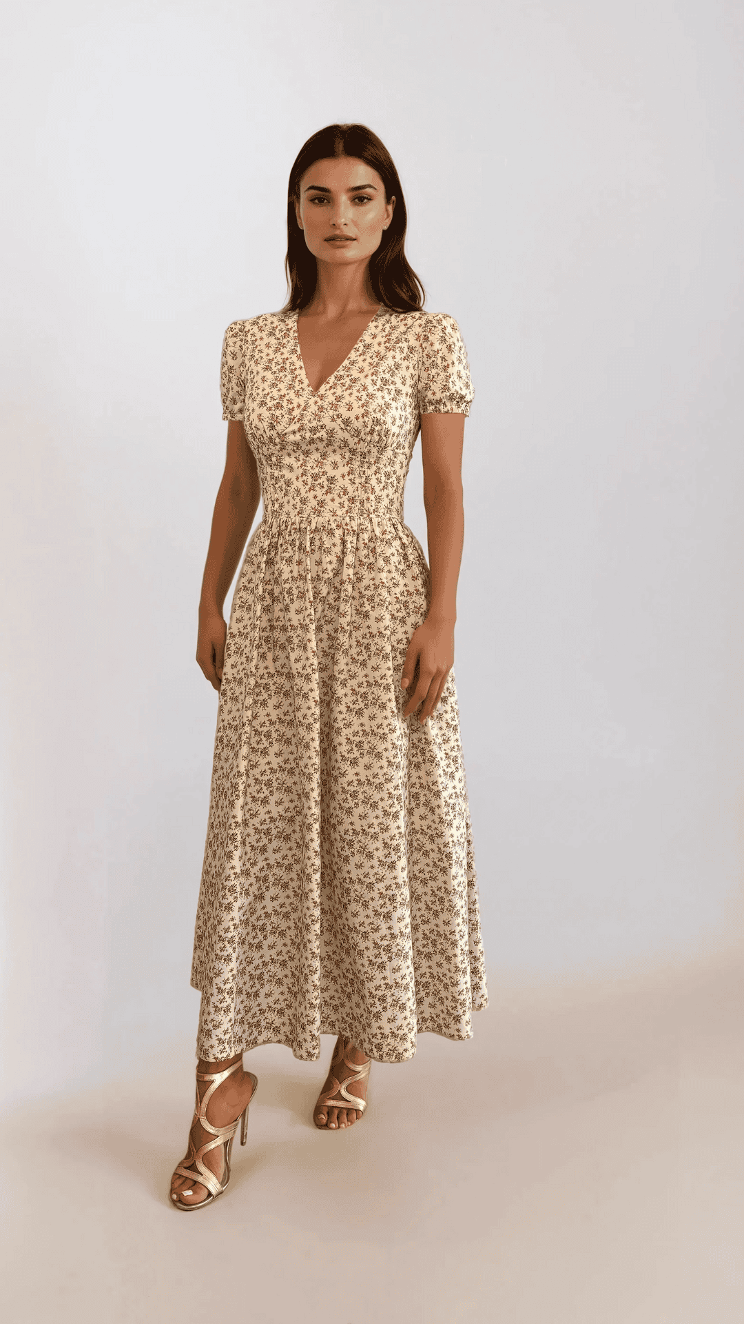 Alba Printed Midi Swing Dress